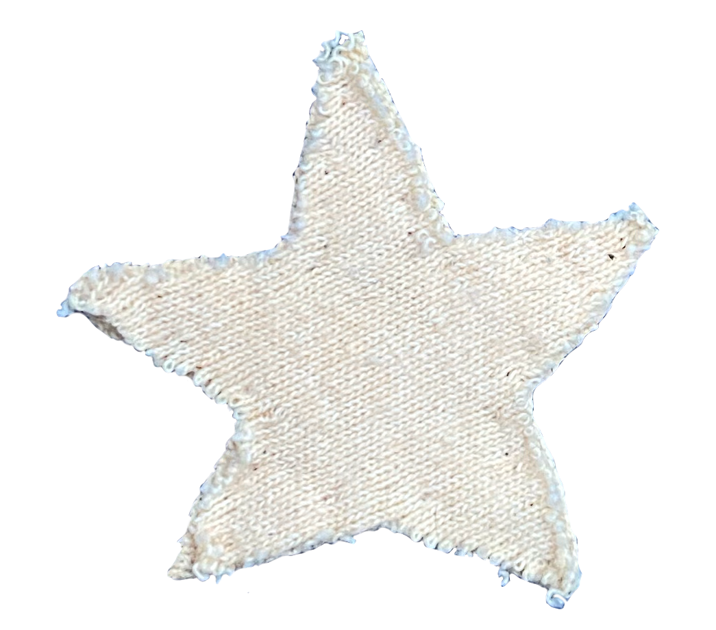 photo of a light pink star cut from fabric
